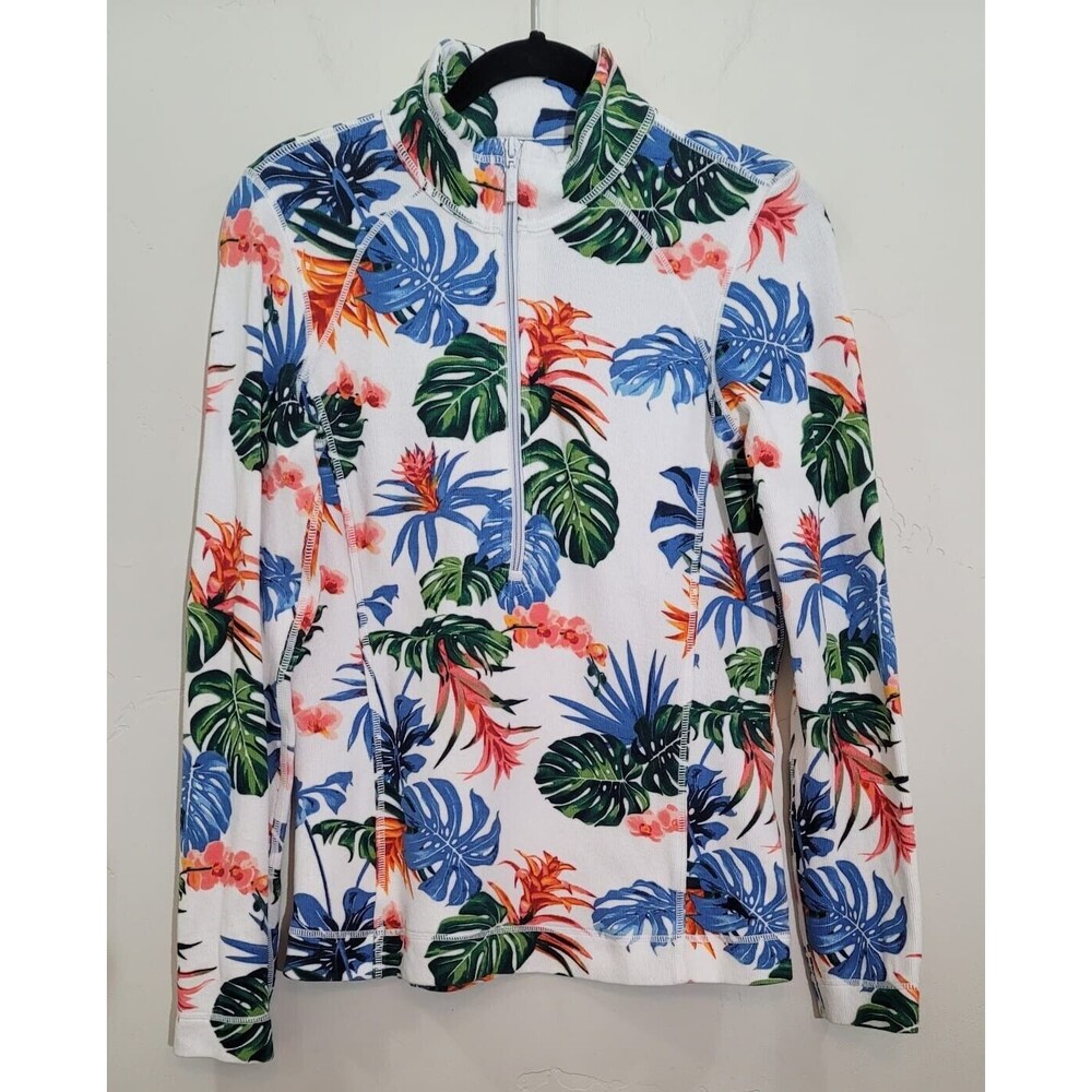 Tommy Bahama NWOT 1/4 Zip Women S/P Golf Active Hawaiian Pullover Sweater